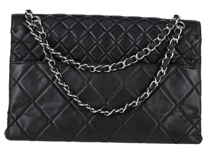 Borsa Chanel Maxi Quilted In The Business Flap in pelle di vitello nera Nero - vista 3