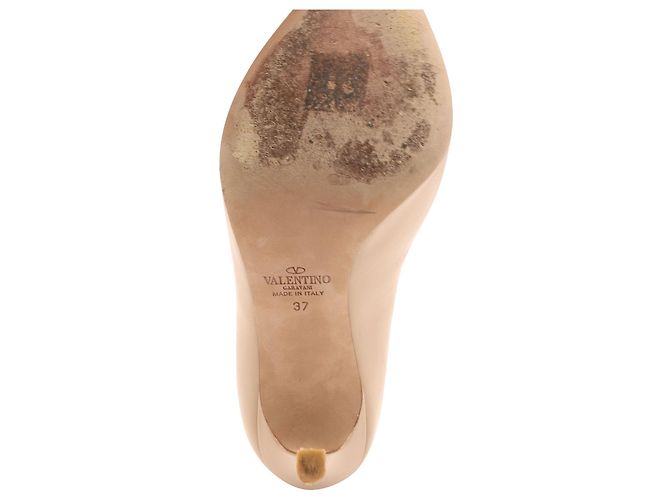 Autre Marque Décolleté Gladiator con lacci Valentino in vernice Nude Marrone Carne - vista 6