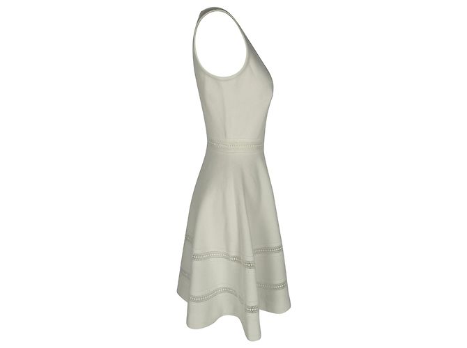 Sandro Ärmelloses Carrie Mini Kleid aus Ecru Polyester Weiß Roh - Ansicht 2
