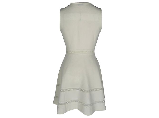 Sandro Ärmelloses Carrie Mini Kleid aus Ecru Polyester Weiß Roh - Ansicht 3
