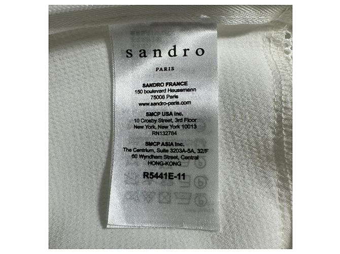 Sandro Ärmelloses Carrie Mini Kleid aus Ecru Polyester Weiß Roh - Ansicht 6