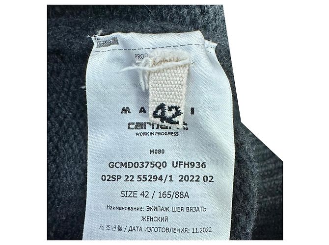 Marni X Carhartt Wip Pullover aus mehrfarbiger Schurwolle Mehrfarben - Ansicht 4