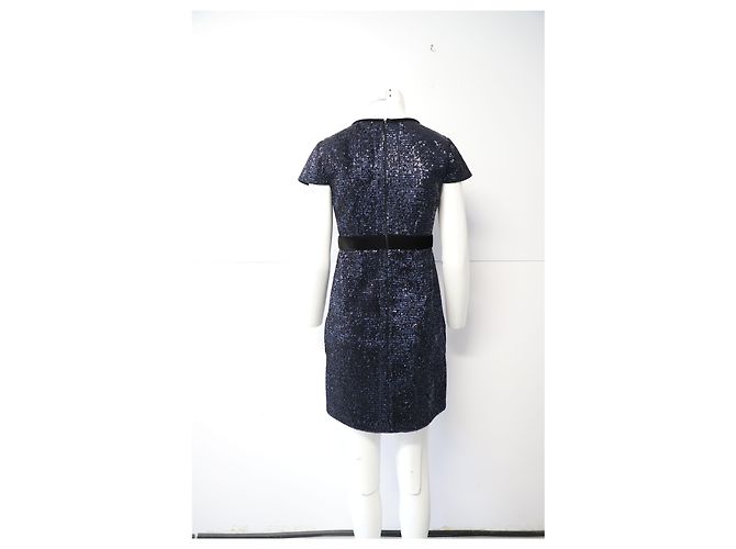 Mini abito glitterato Maje in paillettes blu navy - vista 12