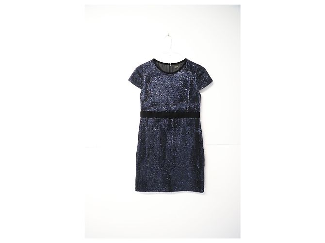 Mini abito glitterato Maje in paillettes blu navy - vista 14