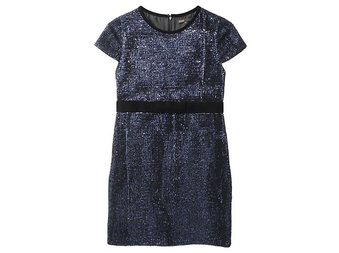 Mini abito glitterato Maje in paillettes blu navy - vista 2