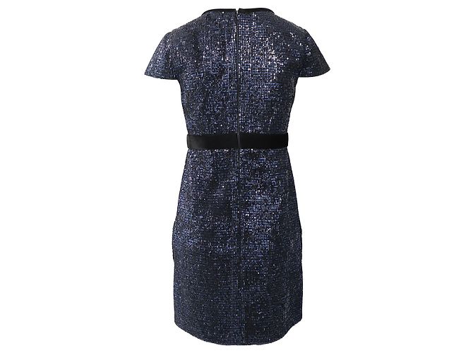 Mini abito glitterato Maje in paillettes blu navy - vista 4