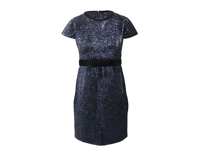 Mini abito glitterato Maje in paillettes blu navy - vista 5