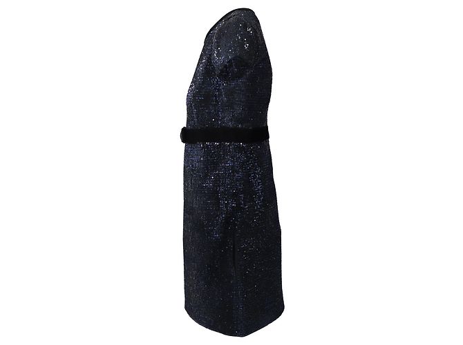 Mini abito glitterato Maje in paillettes blu navy - vista 6