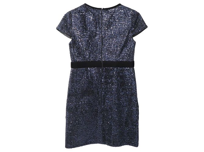 Mini abito glitterato Maje in paillettes blu navy - vista 7