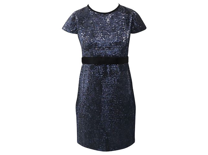Mini abito glitterato Maje in paillettes blu navy - vista 8