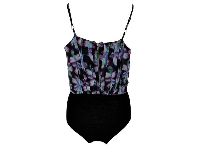 Sandro Body mit Palmenprint aus Polyester in Schwarz - Ansicht 6