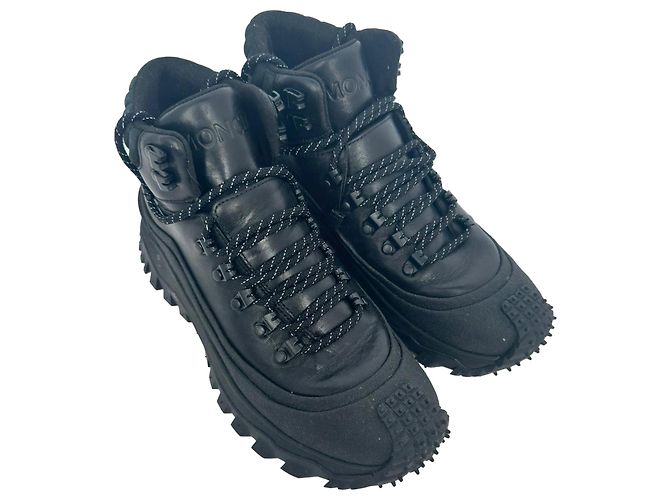 Sneakers alte Moncler Trailgrip High GTX in pelle nera Nero - vista 10