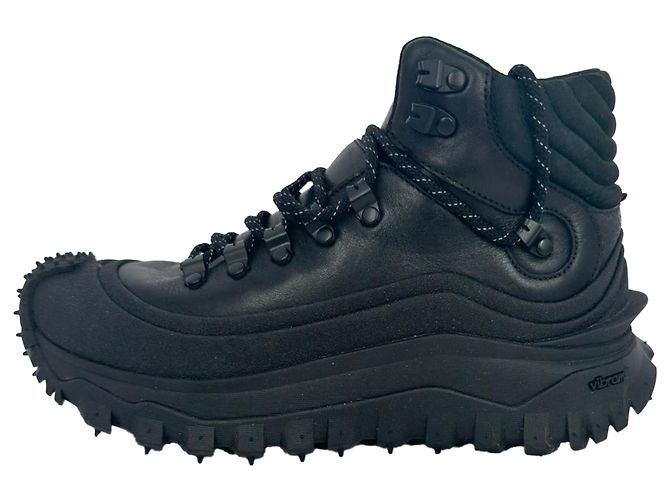 Sneakers alte Moncler Trailgrip High GTX in pelle nera Nero - vista 12