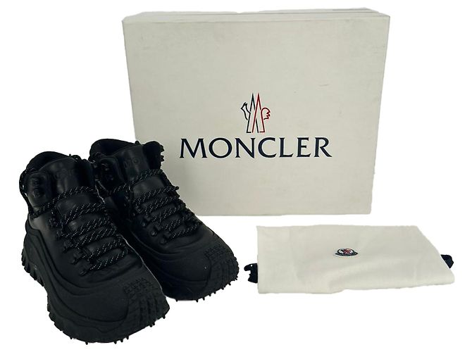 Sneakers alte Moncler Trailgrip High GTX in pelle nera Nero - vista 21