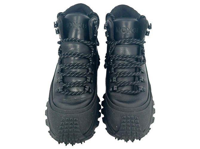 Sneakers alte Moncler Trailgrip High GTX in pelle nera Nero - vista 8