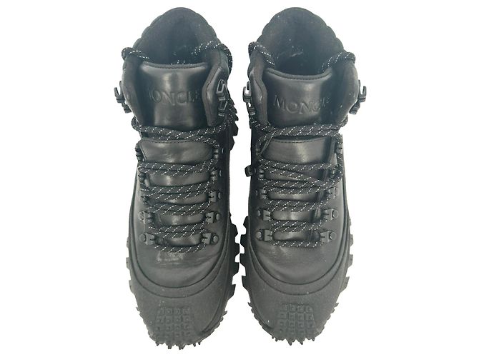 Sneakers alte Moncler Trailgrip High GTX in pelle nera Nero - vista 9