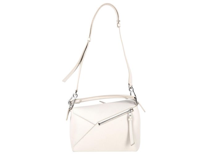Loewe Puzzle Small Bag aus weißem Kalbsleder Roh - Ansicht 2