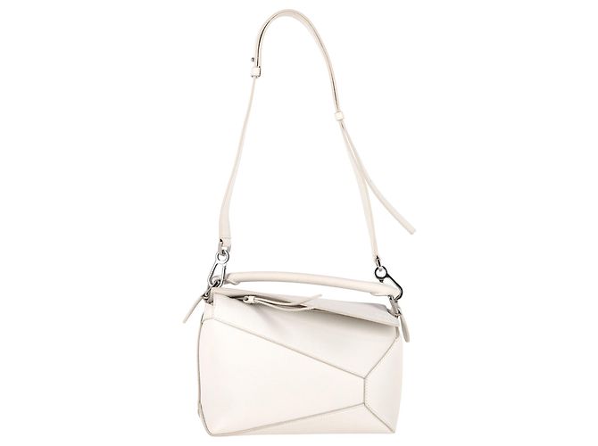 Loewe Puzzle Small Bag aus weißem Kalbsleder Roh - Ansicht 4