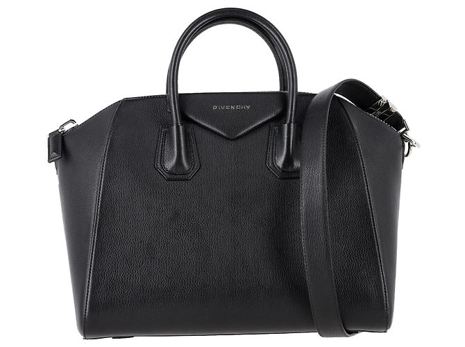 Sac Antigona Medium en cuir de chèvre noir Givenchy - vue 3