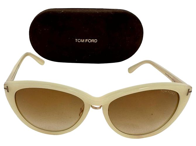 Gafas de sol Cat-Eye Tinted Tom Ford en acetato Ecru Blanco Crudo - vista 12