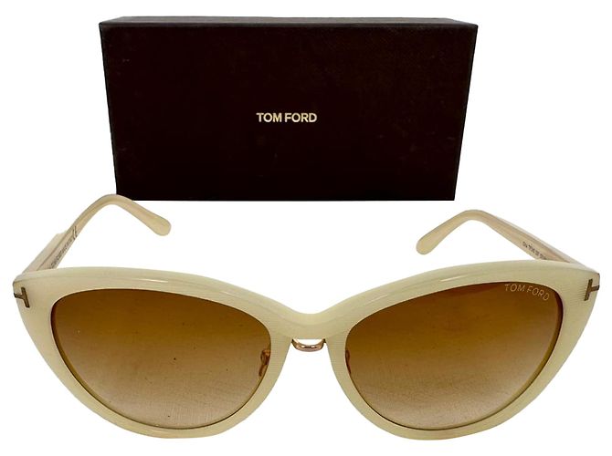 Gafas de sol Cat-Eye Tinted Tom Ford en acetato Ecru Blanco Crudo - vista 14