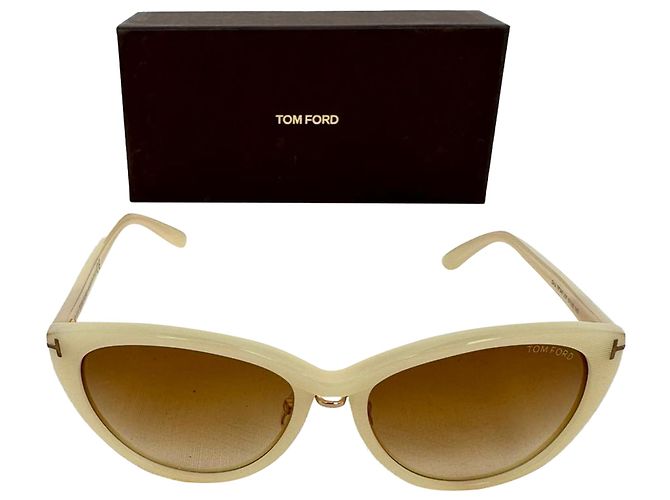 Gafas de sol Cat-Eye Tinted Tom Ford en acetato Ecru Blanco Crudo - vista 15