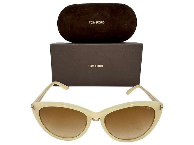 Gafas de sol Cat-Eye Tinted Tom Ford en acetato Ecru Blanco Crudo - vista 16