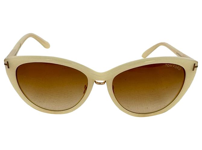 Gafas de sol Cat-Eye Tinted Tom Ford en acetato Ecru Blanco Crudo - vista 2