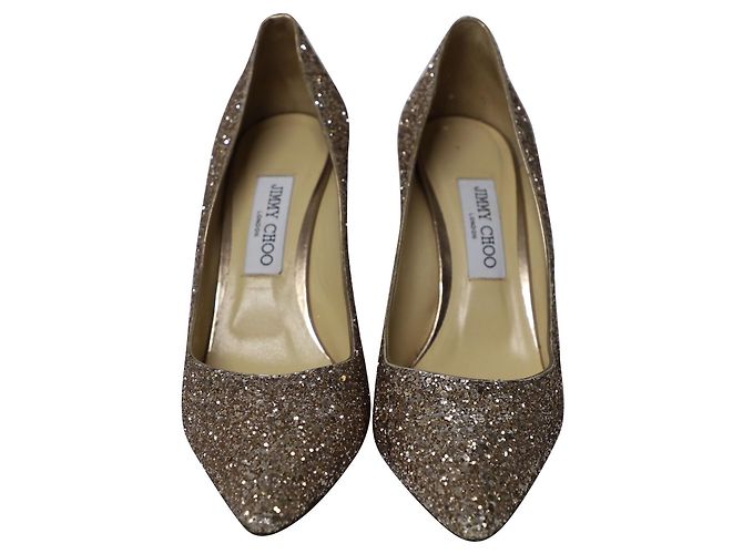 Décolleté Romy Jimmy Choo in tulle glitterato oro D'oro - vista 2
