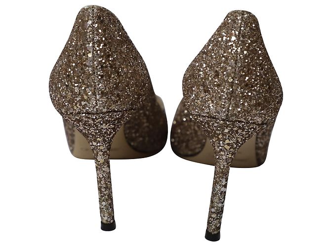 Décolleté Romy Jimmy Choo in tulle glitterato oro D'oro - vista 4