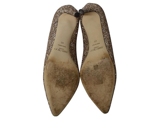 Décolleté Romy Jimmy Choo in tulle glitterato oro D'oro - vista 6