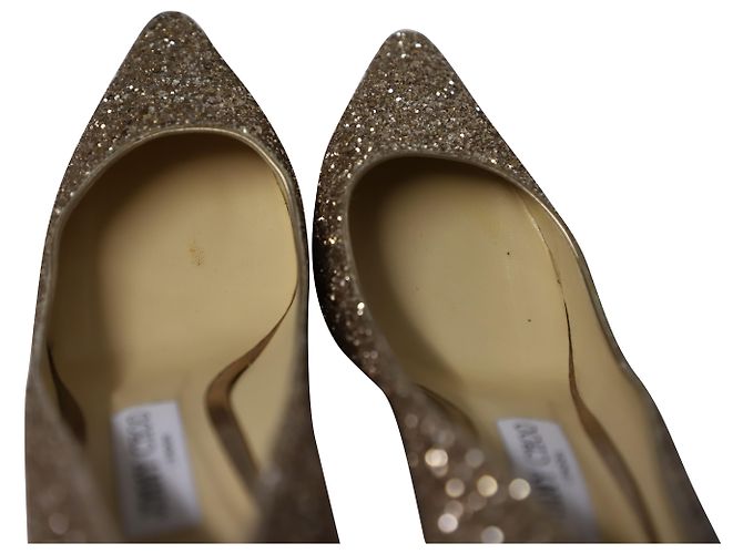 Décolleté Romy Jimmy Choo in tulle glitterato oro D'oro - vista 7