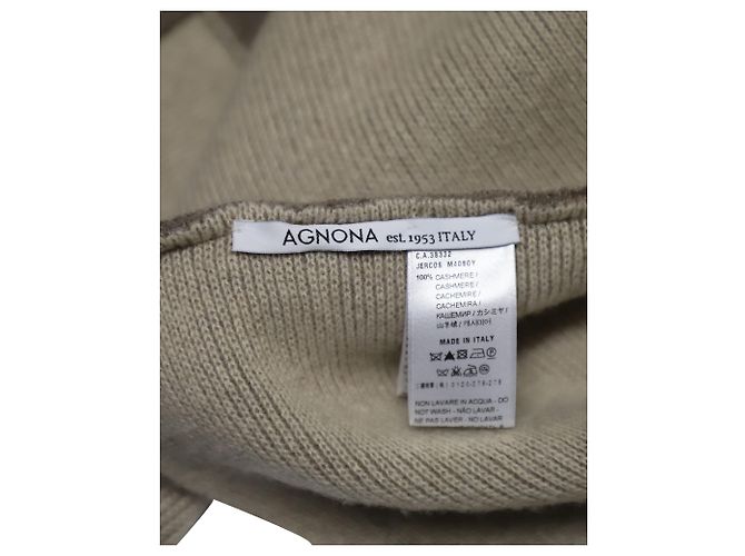 Pull cache-cœur Agnona en cachemire gris - vue 4