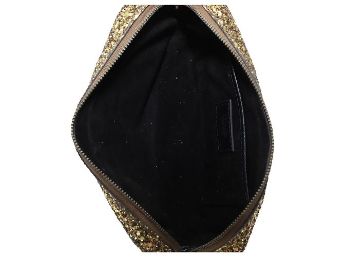 Clutch Twinkle Anya Hindmarch in Gold Glitter D'oro Metallico - vista 2