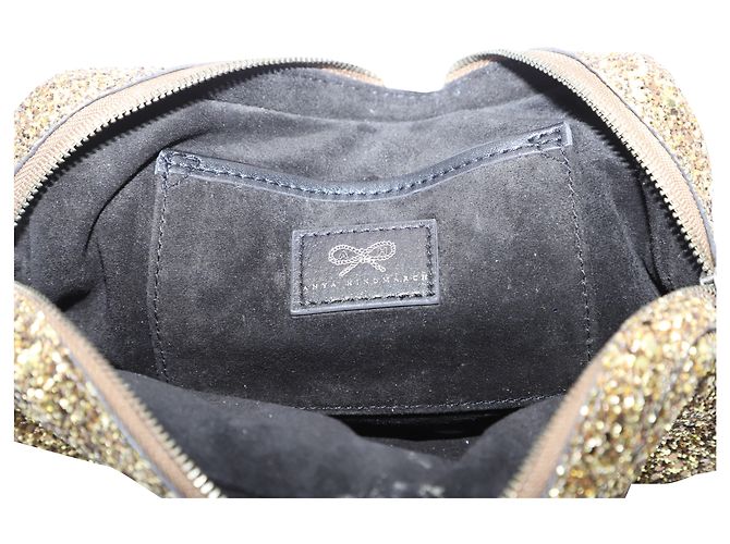Clutch Twinkle Anya Hindmarch in Gold Glitter D'oro Metallico - vista 3