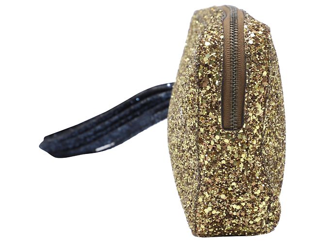 Clutch Twinkle Anya Hindmarch in Gold Glitter D'oro Metallico - vista 4