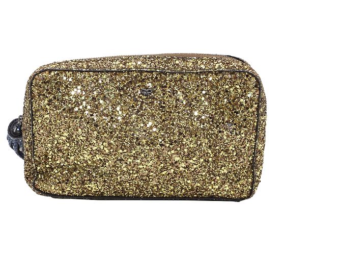 Clutch Twinkle Anya Hindmarch in Gold Glitter D'oro Metallico - vista 7