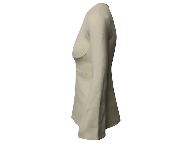 Stella Mc Cartney Top Peplum em lã creme Stella McCartney Branco Cru - vista 2