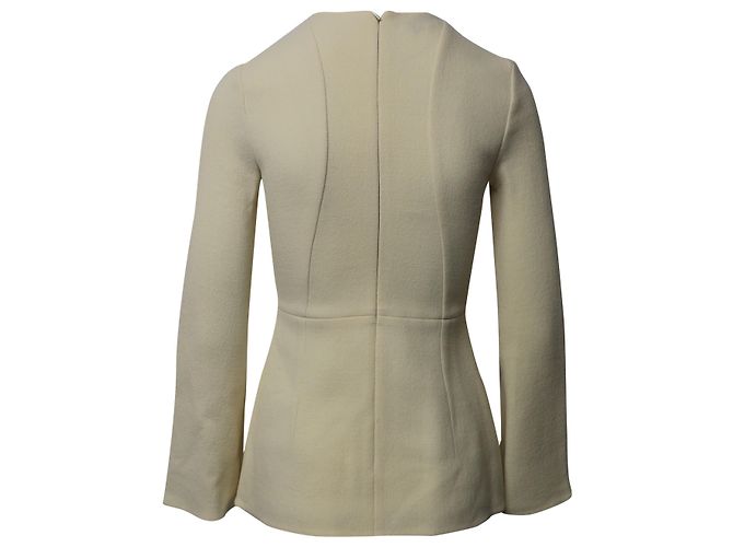 Stella Mc Cartney Top Peplum em lã creme Stella McCartney Branco Cru - vista 3