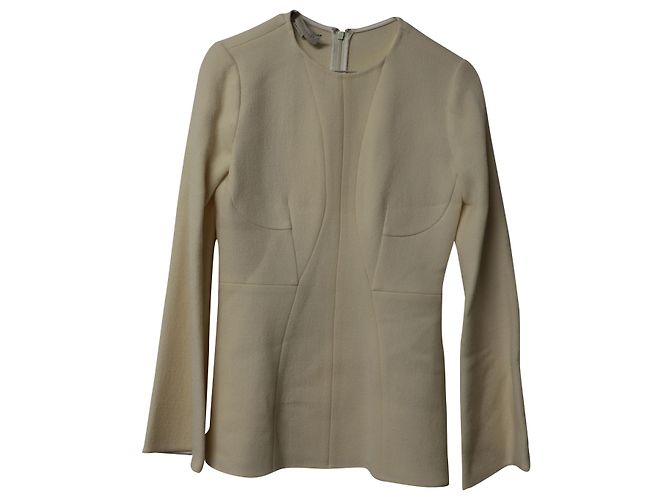 Stella Mc Cartney Top Peplum em lã creme Stella McCartney Branco Cru - vista 4