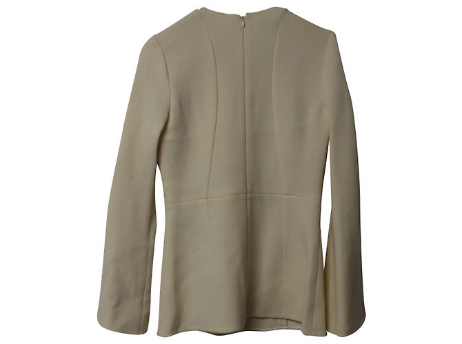 Stella Mc Cartney Top Peplum em lã creme Stella McCartney Branco Cru - vista 5