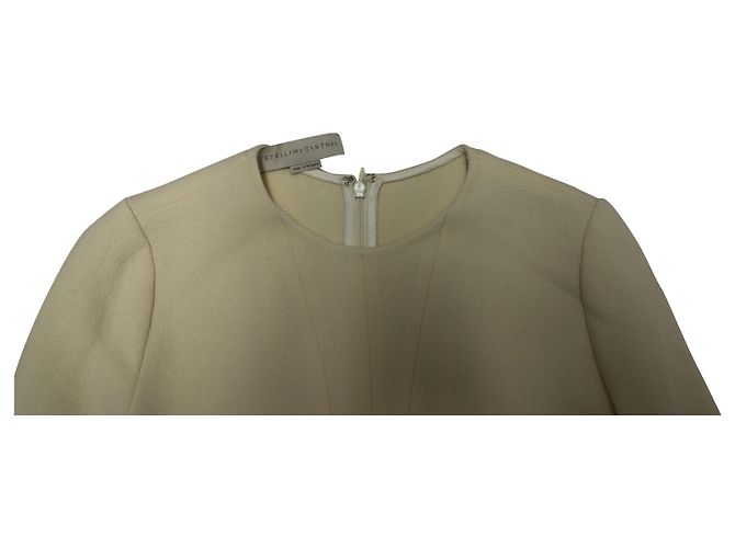 Stella Mc Cartney Top Peplum em lã creme Stella McCartney Branco Cru - vista 6