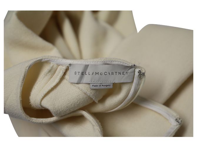 Stella Mc Cartney Top Peplum em lã creme Stella McCartney Branco Cru - vista 7