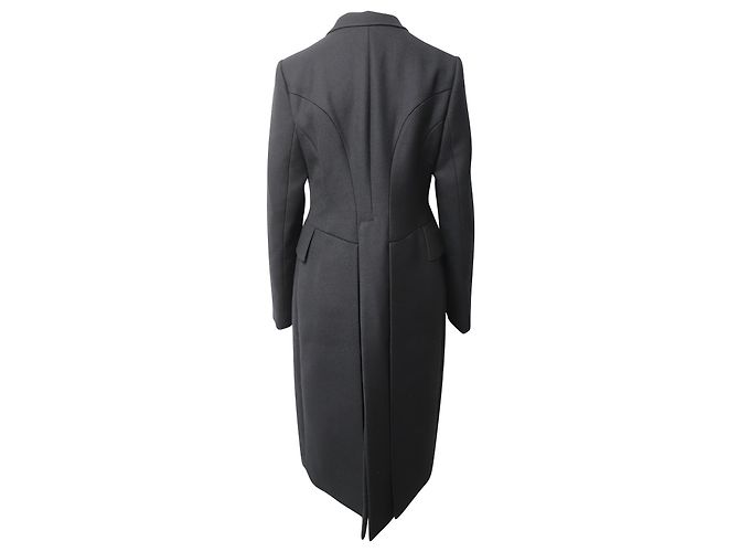 Tom Ford Mantelkleid aus grauer Wolle Schwarz - Ansicht 2