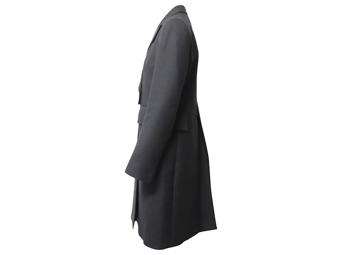 Tom Ford Mantelkleid aus grauer Wolle Schwarz - Ansicht 3