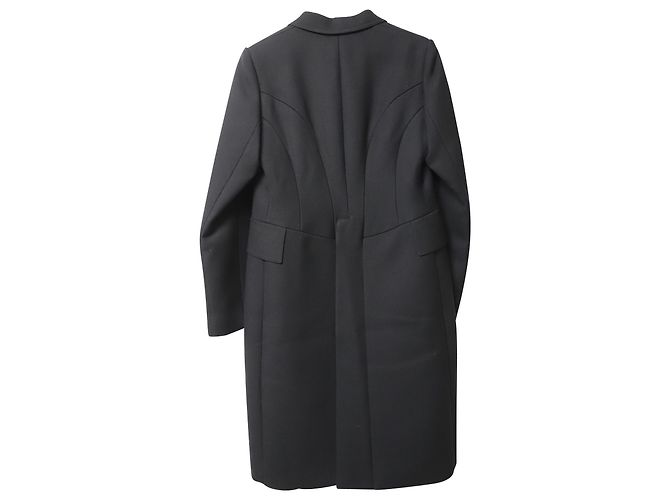 Tom Ford Mantelkleid aus grauer Wolle Schwarz - Ansicht 5