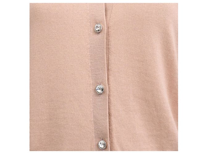 Miu Miu Cardigan mit Schleifendetail aus rosa Virgin Wool Pink - Ansicht 12