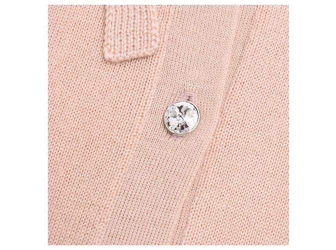 Miu Miu Cardigan mit Schleifendetail aus rosa Virgin Wool Pink - Ansicht 15