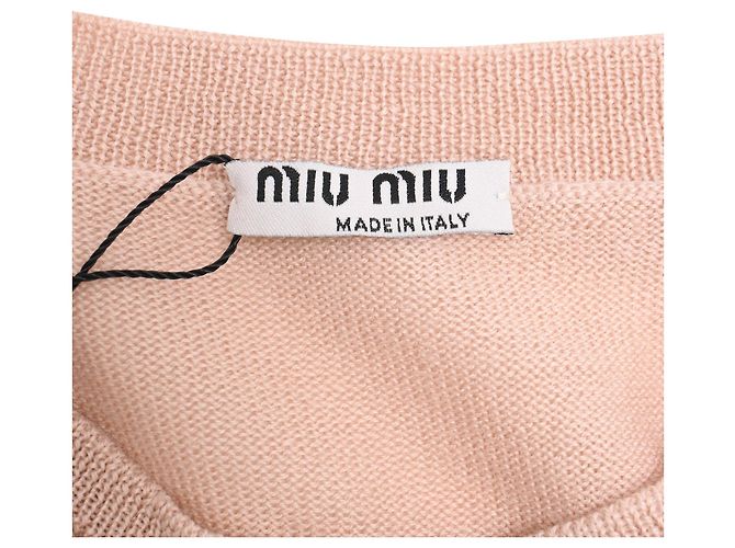 Miu Miu Cardigan mit Schleifendetail aus rosa Virgin Wool Pink - Ansicht 5