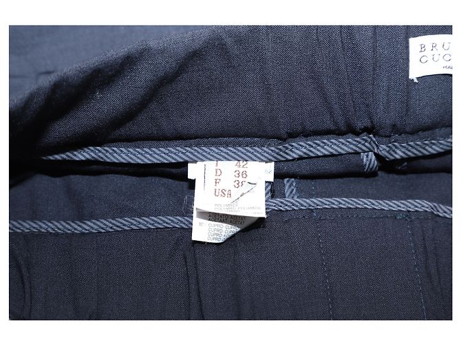 Brunello Cucinelli Hose aus Navy Blue Wolle Blau Marineblau - Ansicht 4